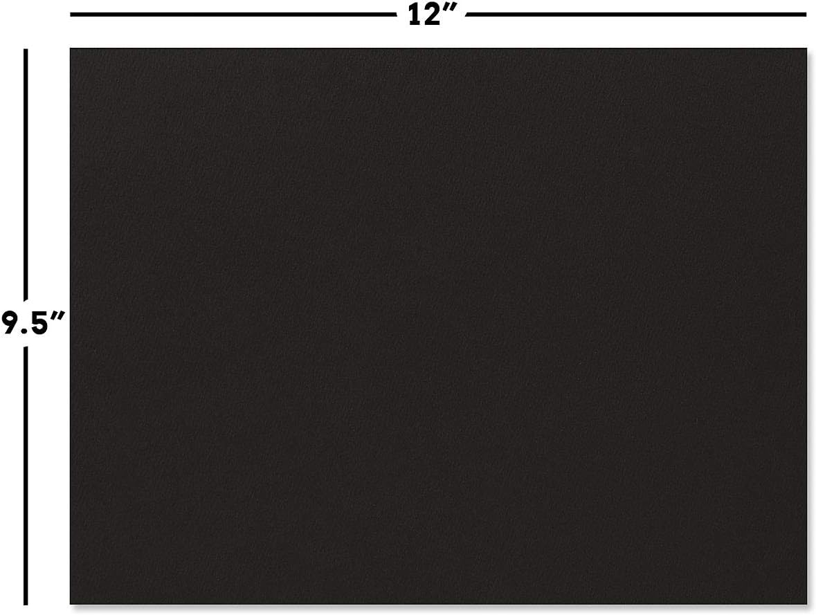 Plain Black Certificate Folders - Pack of 10, Linen Cover 80 lb. Stock, Folded, Die-Cut Corners, for Office, Business Awards, Graduation, School Diploma Holder, 9-1/2" x 12"