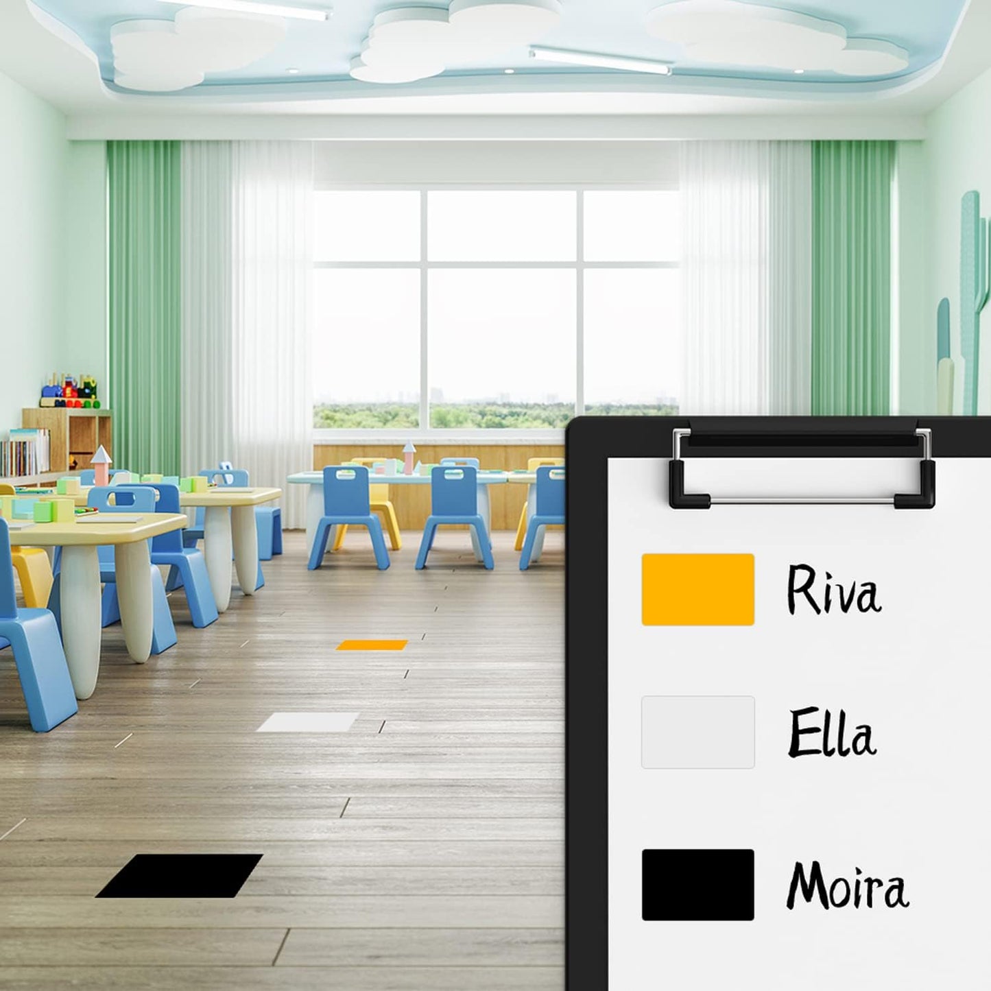 Rectangle Labels Sticker 3×5 Inch Vinyl Floor Stickers Color Coding Name Tags Roll Removable 200 PCS, White