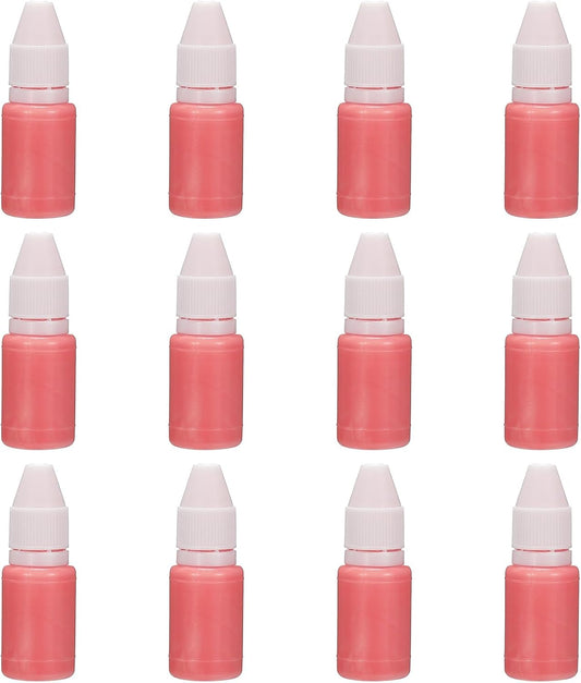 PATIKIL 0.33oz Refill Ink for Stamps and Ink Pads, 12Pcs 10ml Stamp Pad Ink Refill for Office Stamp Self Inking Stamp Date Stamp Scrapbooking, Pink