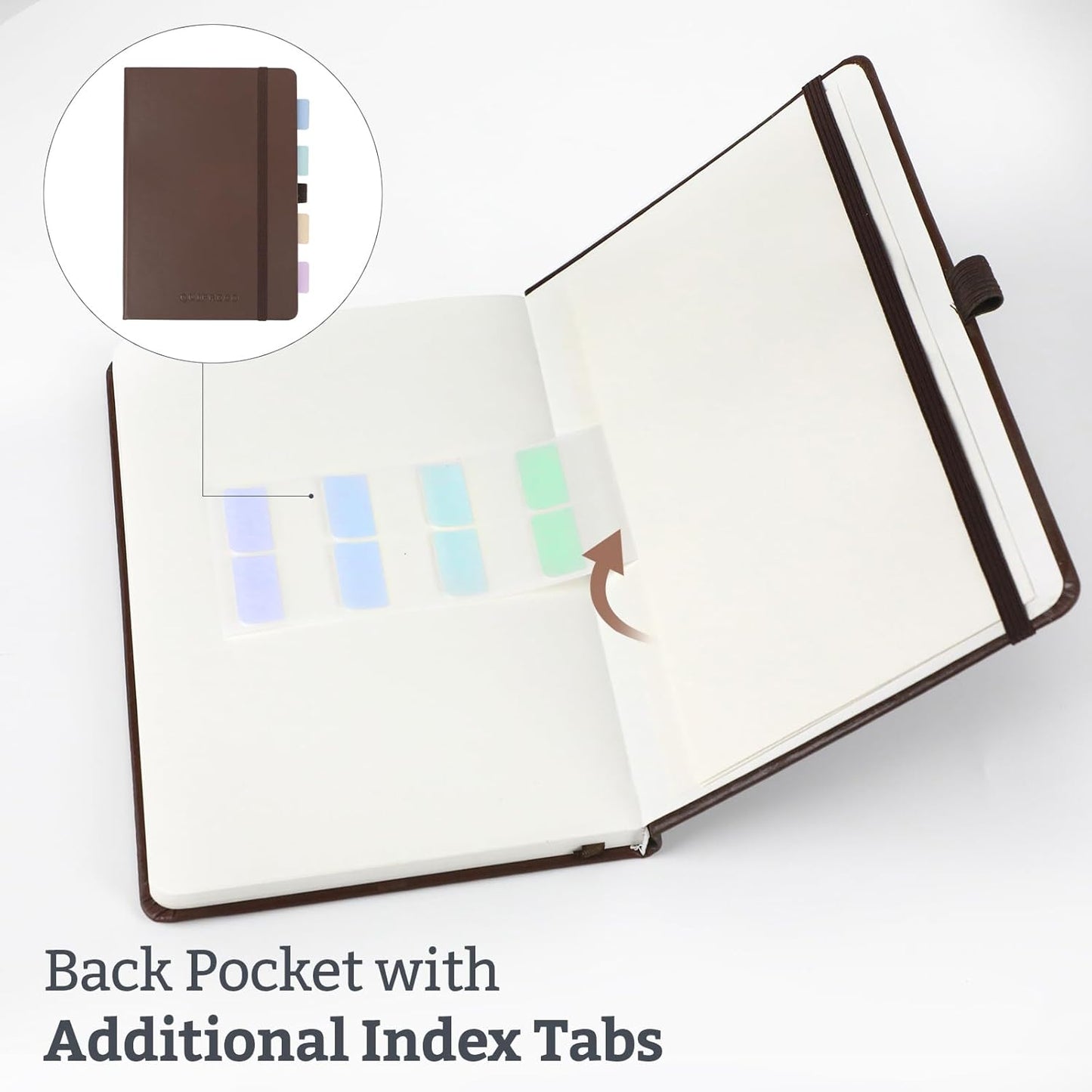 Bullet Dotted Hardcover Journal Notebook, A5 140 Pages 120Gsm Thick Paper for School,Note Taking,Work,Diary，5.7''*8.3'',Brown