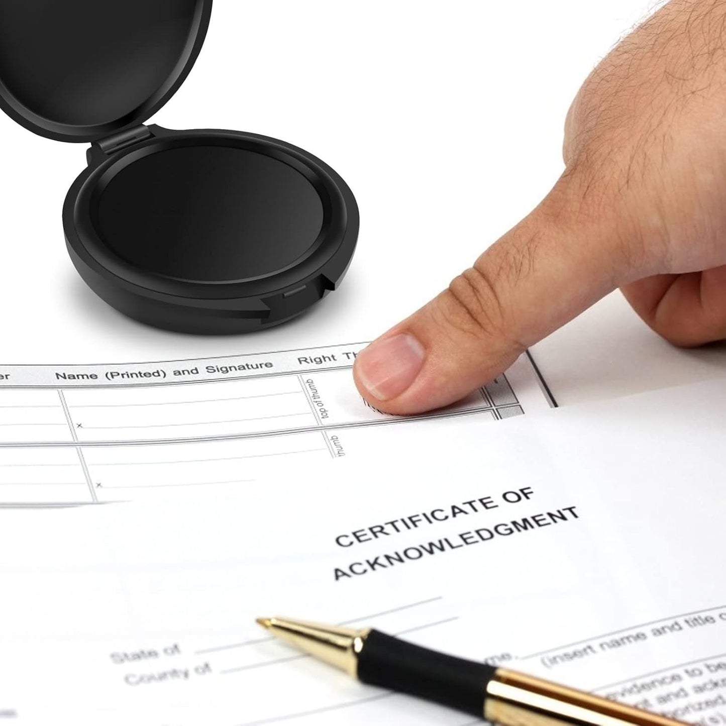 ERKOON 2 Pack Fingerprint Ink Pads, Thumbprint Ink Pad for Notary Supplies Identification Security ID Fingerprint Cards Law Enforcement Fingerprint Black