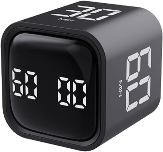 Rotating Pomodoro Timer 5,10,30, 60 Minutes Preset,Desk Productivity Flip Timer, Visual Cube Countdown Stopwatch,Custom Modes/Vibration/High/Low Volume,ADHD Timers, for Study, Work, School, Kitchen