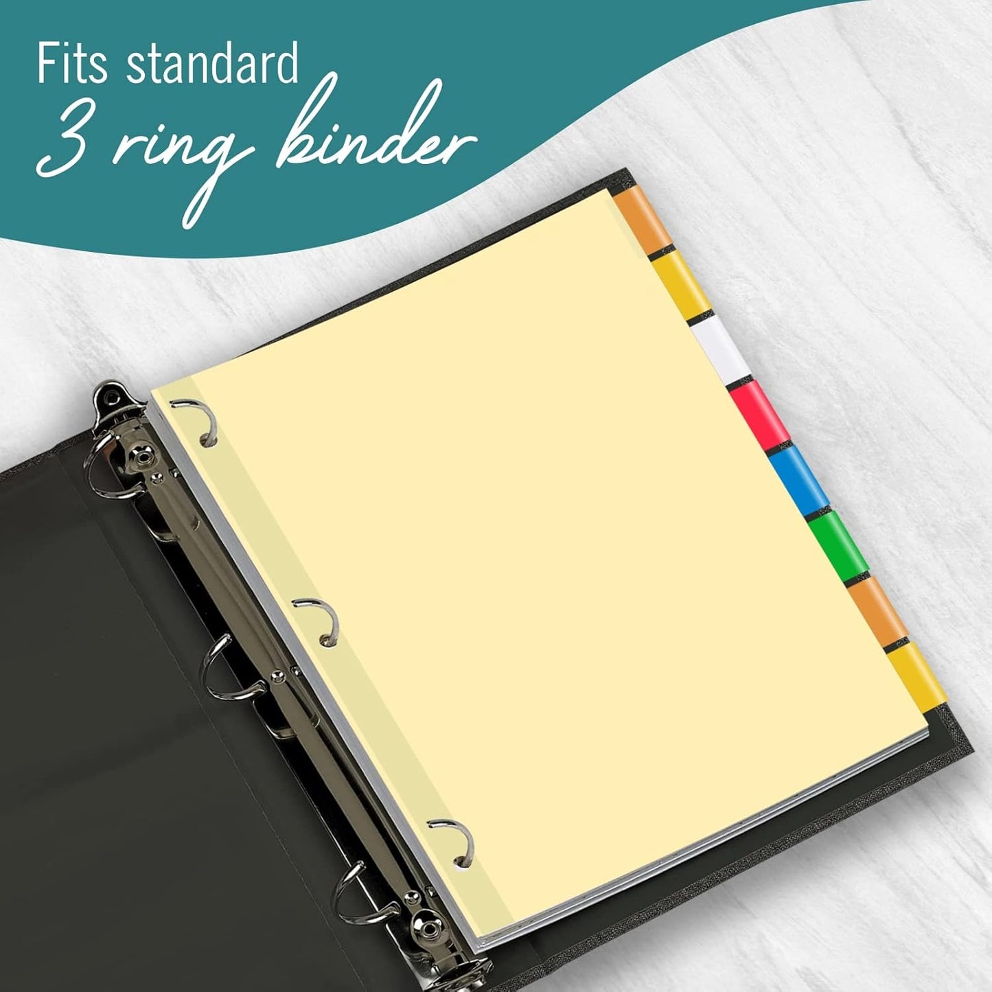 8-Tab Binder Dividers for 3 Ring Binder, Insertable Multicolor Big Tabs, Letter Size Paper Divider, 8.5 x 11 inch, 3 Sets (24 Dividers Total)