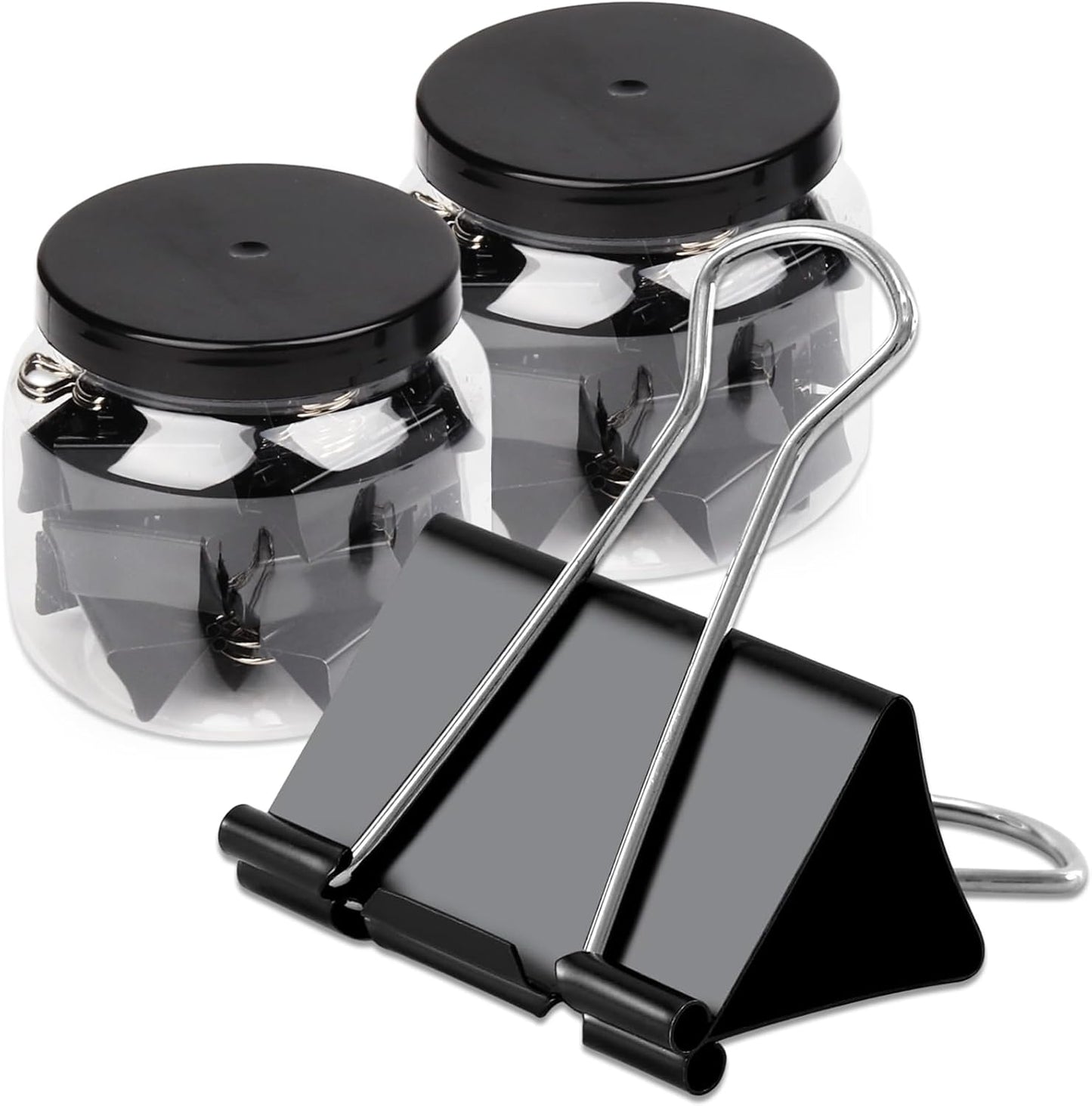 Ufmarine Extra Large Binder Clips Standard 2 inch Length, 1 inch Capacity, 40 Pcs Jumbo Binder Clips for Office