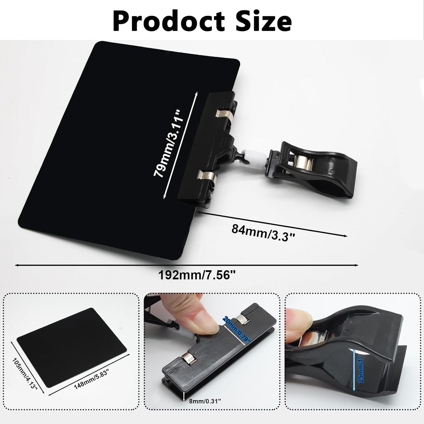 Biaungdo 12 Pcs Plastic Chalkboard Sign with Rotating Clip, Erasable Blackboard Price Tags Double Sided Waterproof Blackboard Clips Display Clip Holder for Shelves,Store,Business, Supermarket(Black)