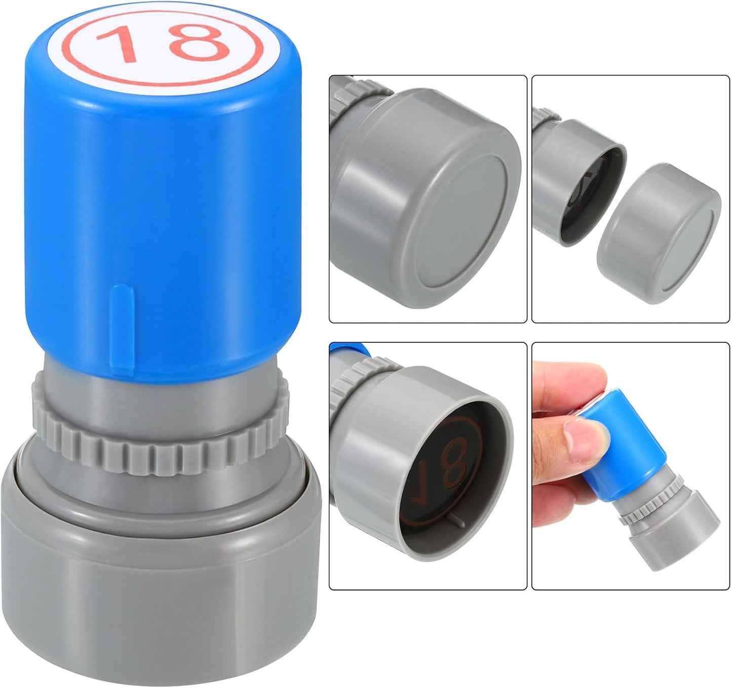 PATIKIL Number Stamps Self Inking, Numeral 18 Number Stamp Teacher Stamp Initial Stamp Ink Stamp for Class Notebook Scrapbooking DIY Craft Style 2, Red Ink