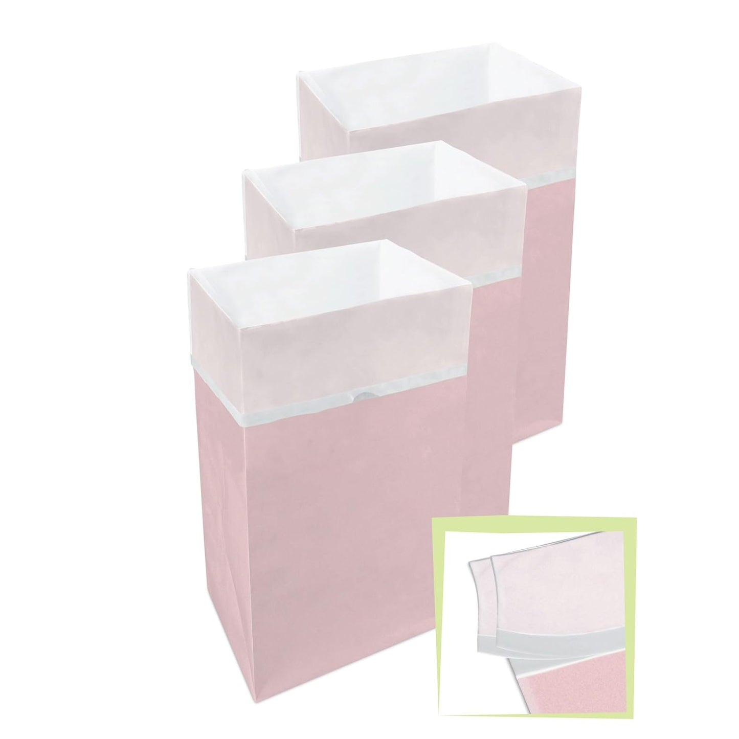 | 30 Gallon Multi-Liner Disposable Trash Cans (3-Pack) - Reusable Garbage and Recycling Bins for Parties, Events, and More (Pink)