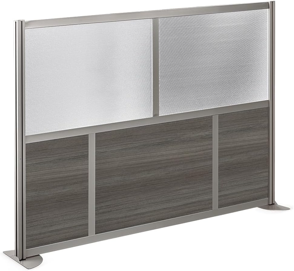 NBF Office Partitions - Cubicle Privacy Panel Wall Divider - Modern Room Separator with Quick Assembly - Indoor Laminate Free Standing Portable Room Divider Panel - 52" H x 73" W (Espresso)