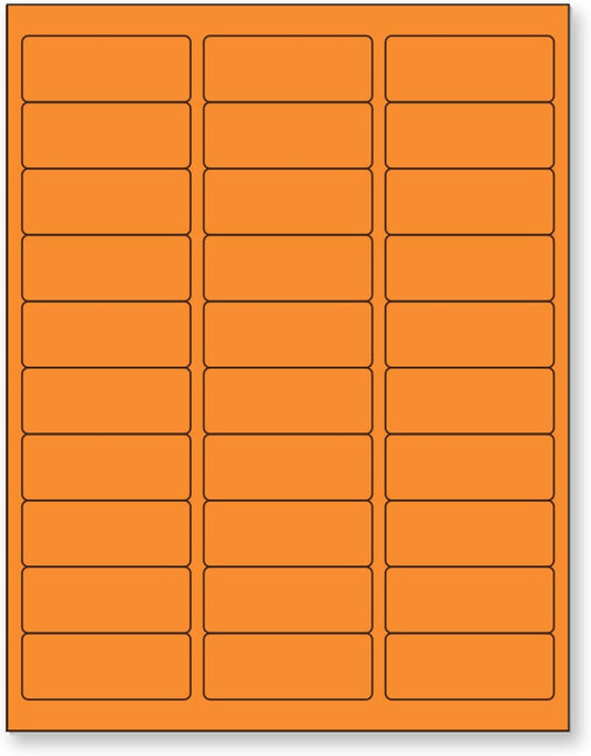 NextDayLabels - 8-1/2 x 11" Neon Color High Light Fluorescent Labels for Laser & Inkjet Printer (Orange Fluorescent, 1" x 2-5/8" - 30 Per Page | 750 Labels)