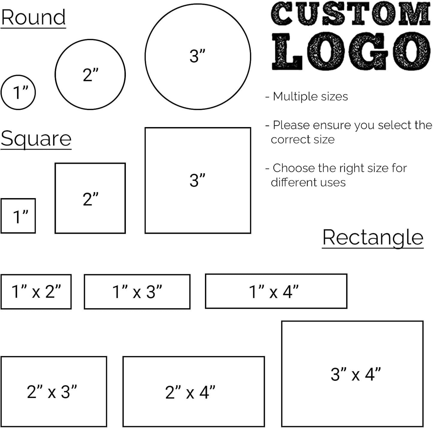 Custom Stamp with Logo Text - Personalized Rubber Stamp with Handle - Address Stamps for Business or Crafting - Square 2"