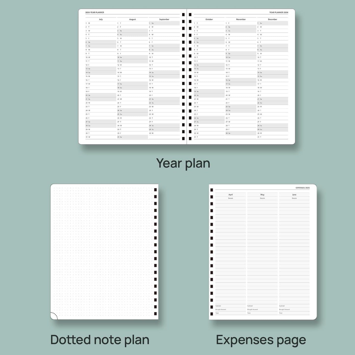 POPRUN Academic Planner 2025-2026 (July 2025-June 2026), Daily Weekly and Monthly Appointment Book (Wirebound Hard Cover - 10'' x 8'') with Hourly Time Slots, Tabs, 100 GSM - Light Yellow