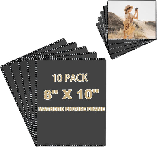 Magnetic 8x10 Picture Frame for Refrigerator,Big Size Photo Pocket,Magnet Poster Holders 10PCS