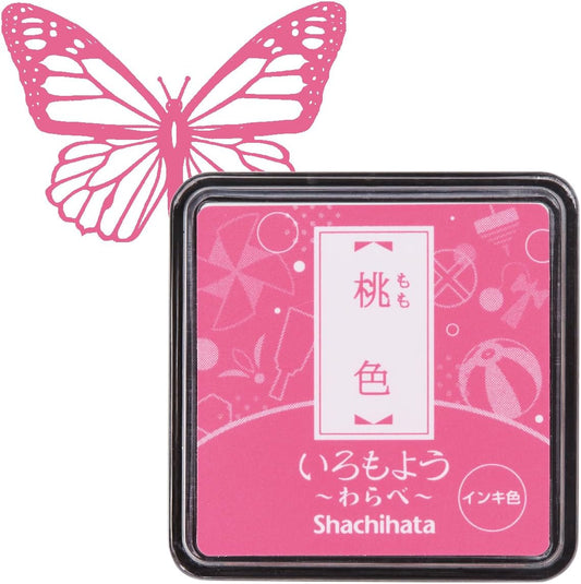 IROMOYO WARABE Stamp PAD, Small Traditional Japanese Ink Colour, Oil-Based Ink pad - Light Pink