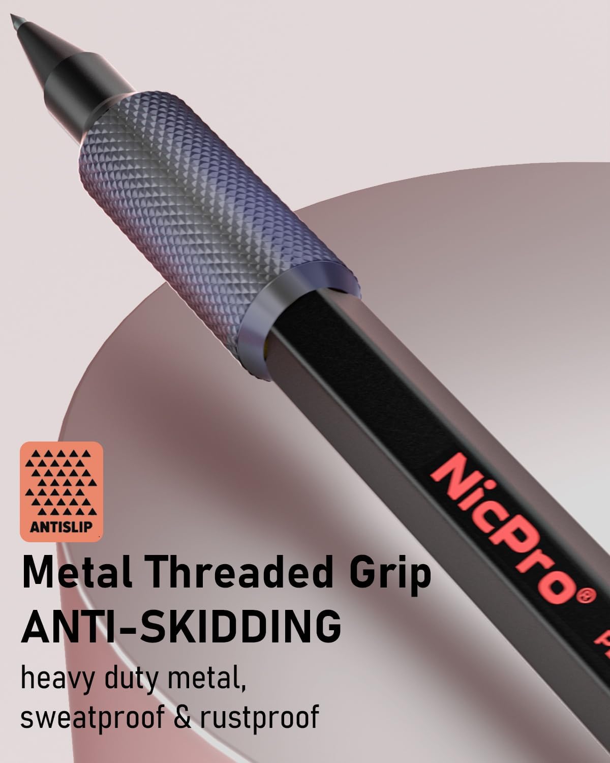 Nicpro 5 Pack 2mm Mechanical Pencils Set with Case, 65 Graphite Lead Refills (6B 4B 2B HB 2H 4H), 72 Colored Lead, Erasers -Weatherproof Metal Barrel, Heavy Duty Carpenter Pencil For Drawing Sketching