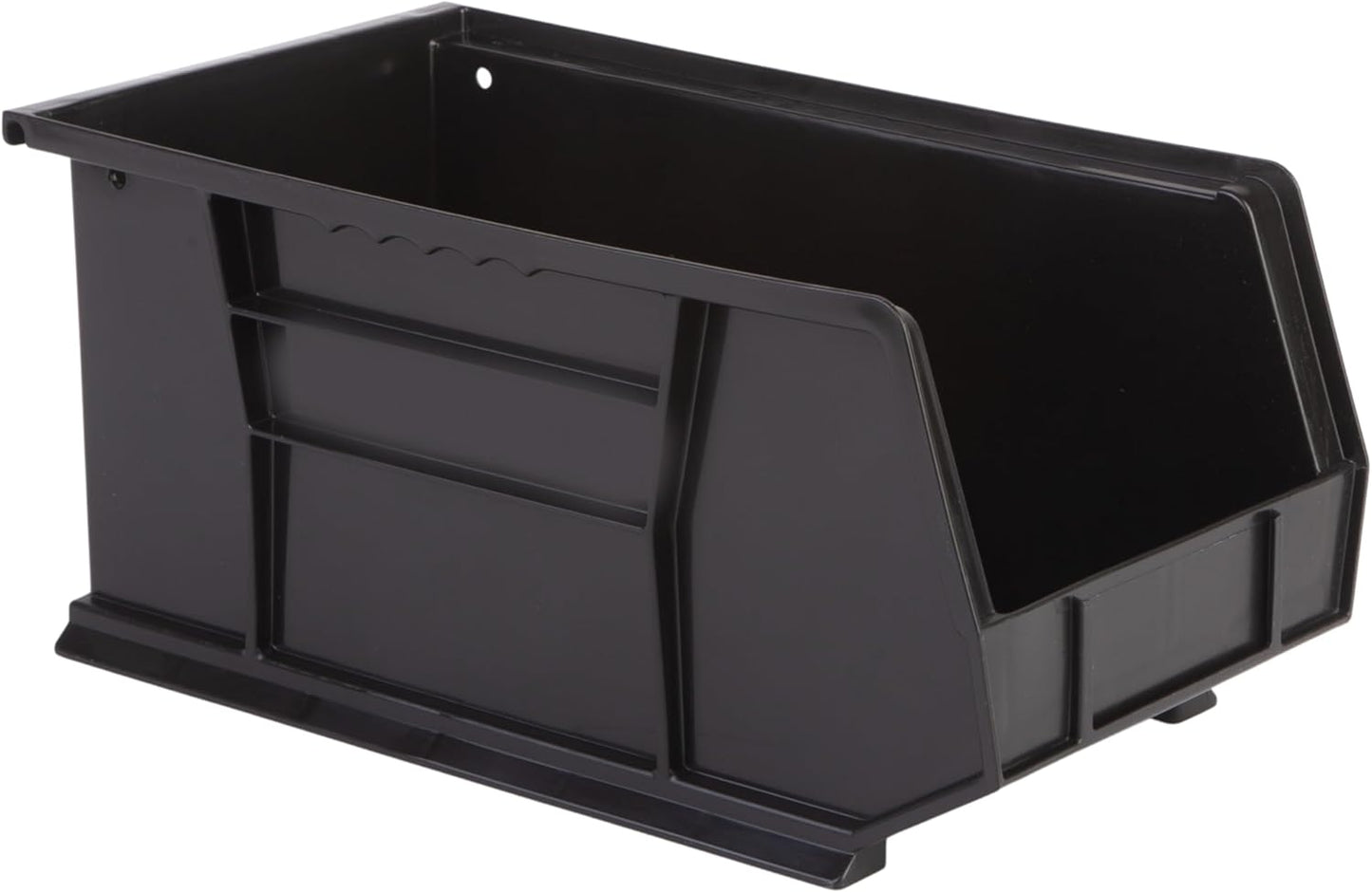 Hudson Exchange 15" x 8" x 7" (6 Pack) Plastic Stackable Storage Bin and Hanging Container, Black