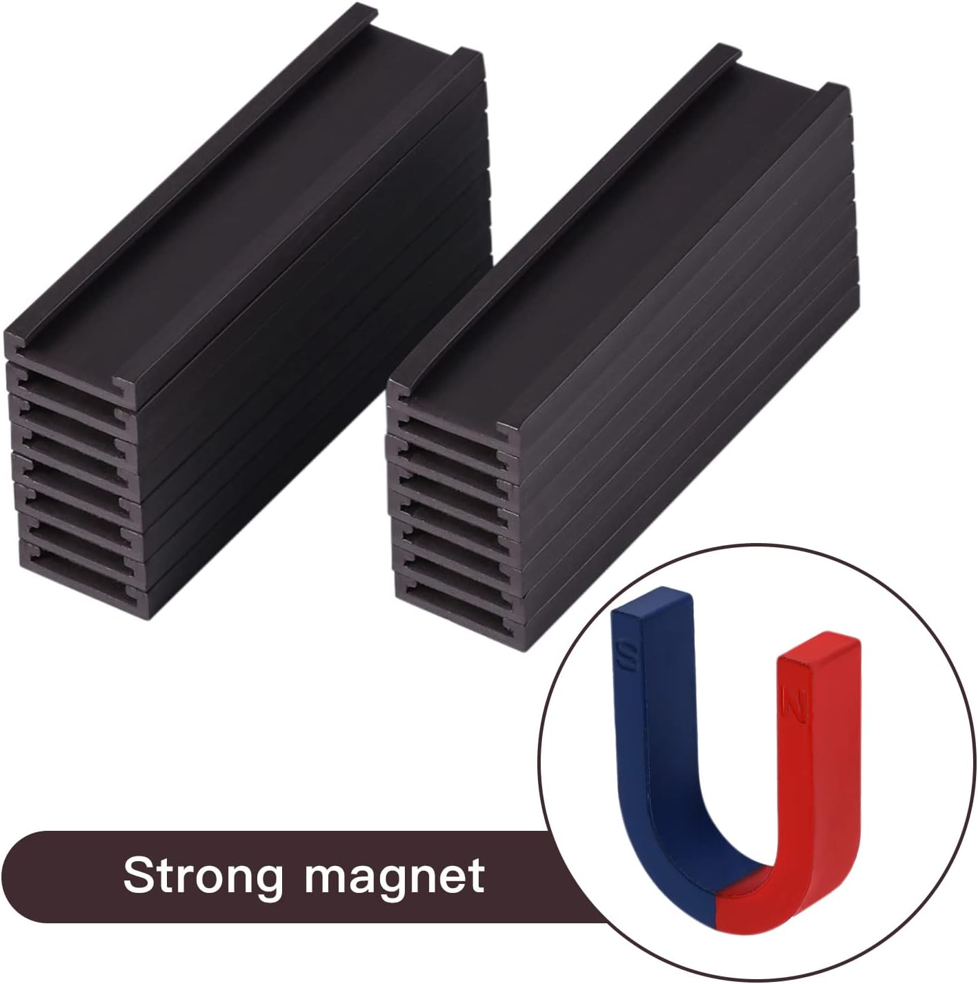 Eeoyu Magnetic Label Holders with Magnets Magnetic Data Card Holders with Clear Plastic Protectors for Metal Shelf, Whiteboard, Set of 50 (0.5 x 3 Inch)
