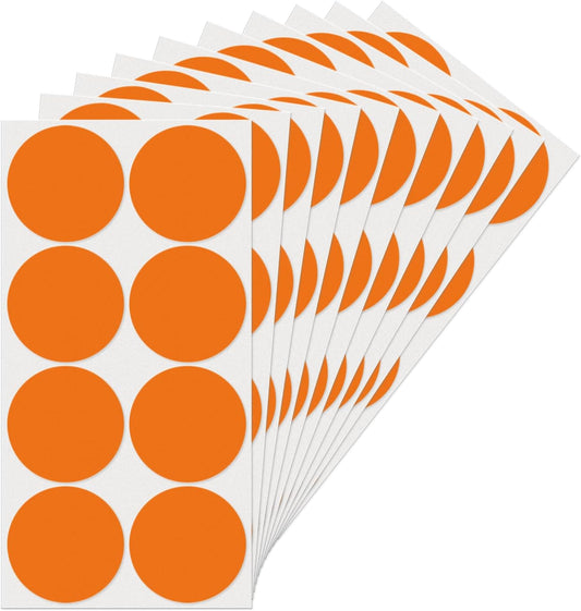 Orange Dot Stickers 2 Inches Round Sticker, Circle Colored Labels Color Coding Labels for Office Classroom Toddlers Activity 80 Pieces