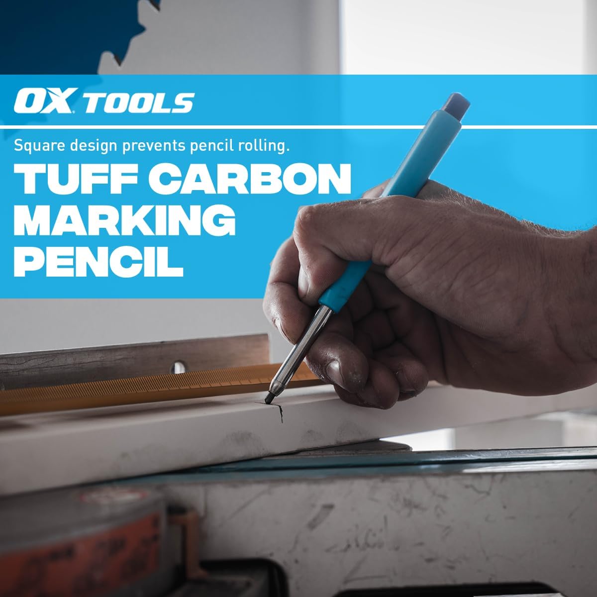 OX Tools Pro Tuff Carbon Marking Pencil with 10-Pack Basic Graphite Replacement Lead
