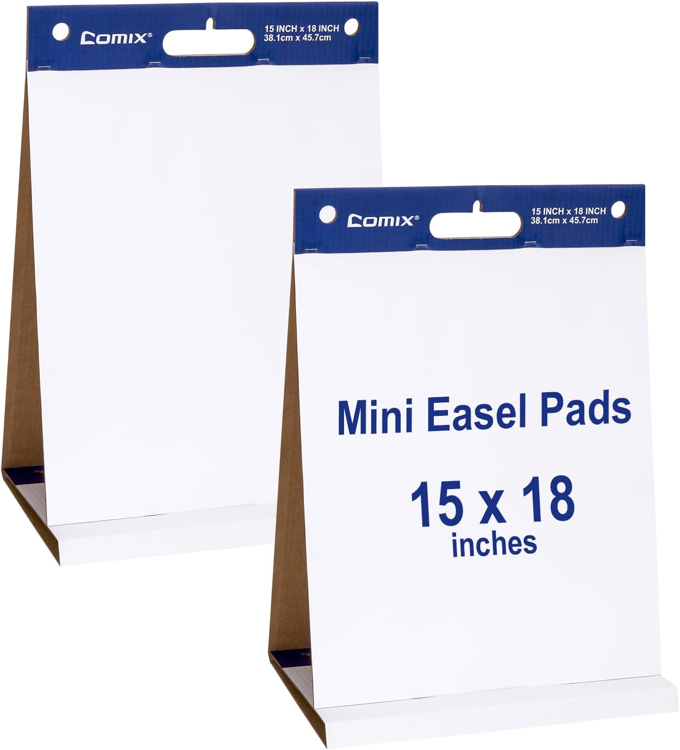 Comix Sticky Portable Tabletop Easel Pads, 15 x 18 Inches Flip Chart Paper for Training, Presentation, Meetings, Doodling, 20 Sheets/Pad, 2 Pads/Pack