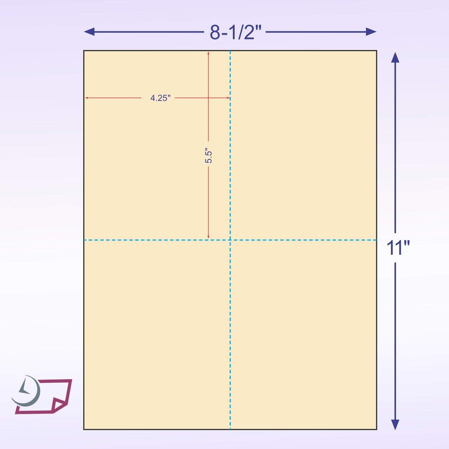 NextDayLabels - 8-1/2" x 11" Laser/Inkjet Postcards 4 Per Page, (4-1/4" x 5-1/2" Each Card | Manila, 1000 Cards)