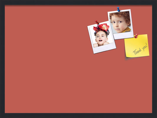 PinPix 30x22 Inch Cork Bulletin Board. This Decorative Framed Pin Board Comes with Crimson Pastel Design and a Satin Black Frame. Ideal for Home Office Decor or Message Board (PinPix-1807)