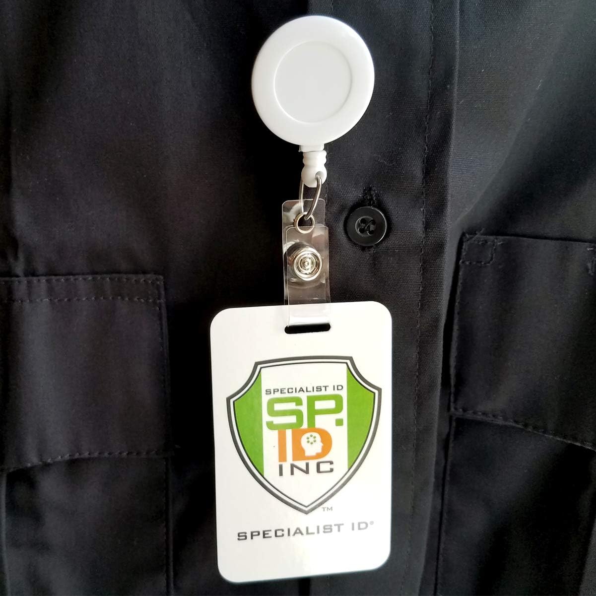 Bulk 100 Pack - Premium Retractable Badge Reels with Alligator Swivel Clip on Back by Specialist ID (White)