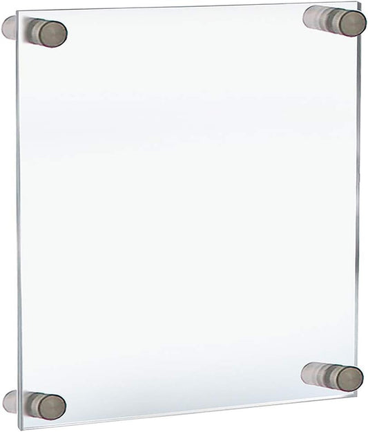 Azar Displays 105512 Standoff Sign Holder, 9" W x 12" H,Clear