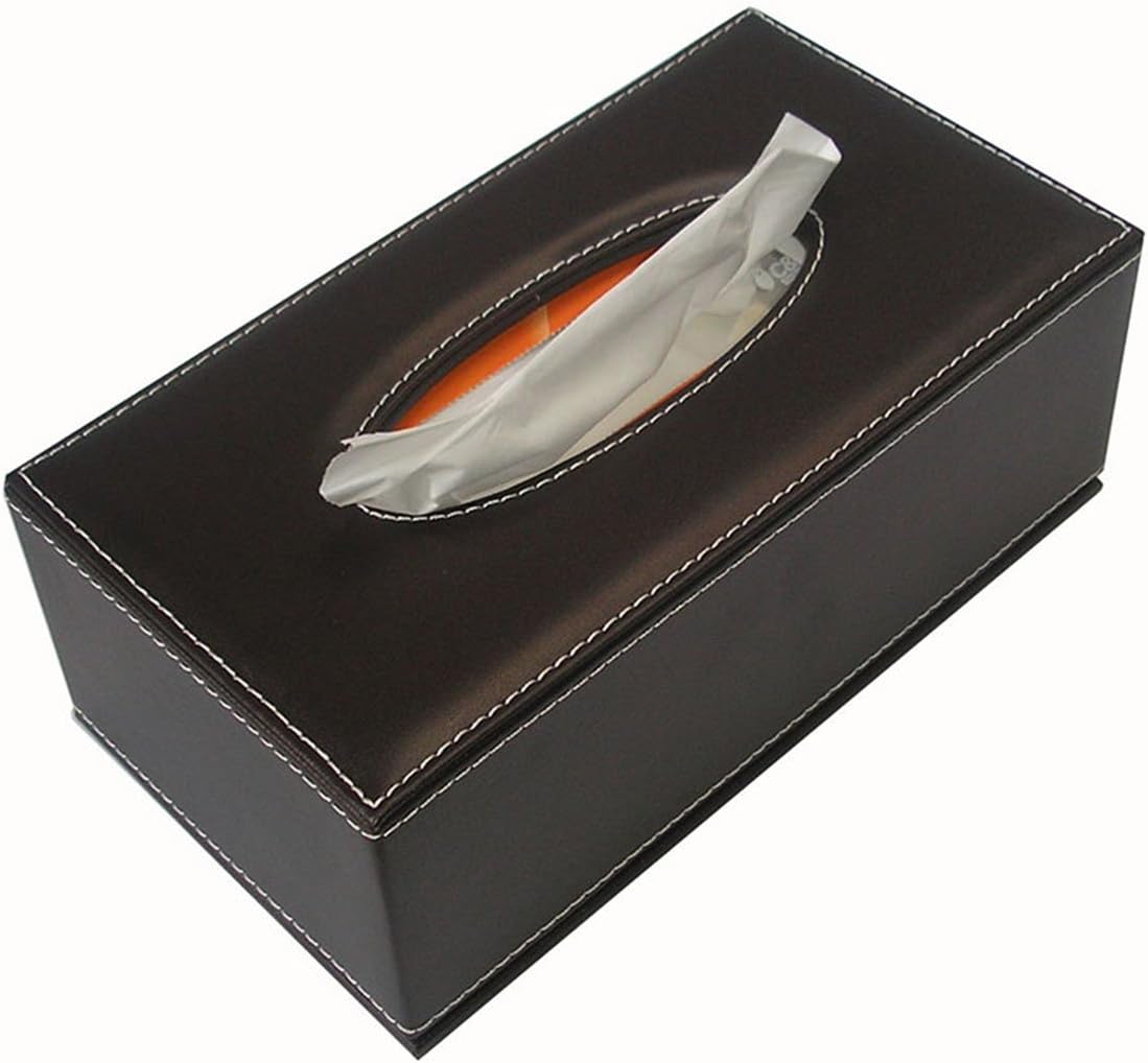 KINGFOM 8 PCS/SET Desk Organizers, Pu Leather Office & Home Desktop Decor Supplies Storage Box, Including Files Organizer Drawer, Memo Paper Holder, Tissue Holder and Mouse Pad etc (T03-Brown)