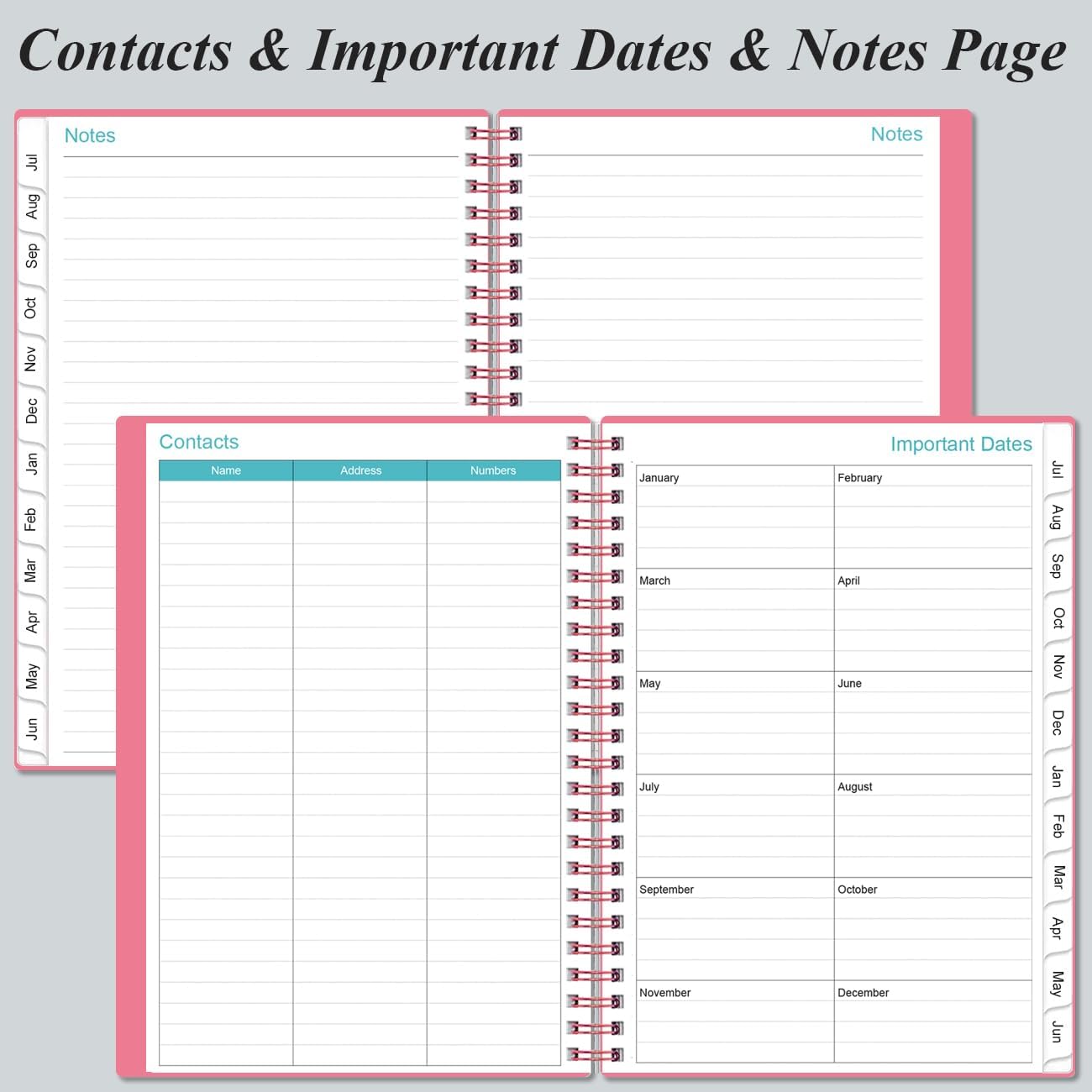 2025-2026 Appointment Book & Planner - Hourly Planner from July 2025 - June 2026, Weekly Appointment Book 2025-2026 with 30-Minute Interval, 6.4" x 8.5", Pink