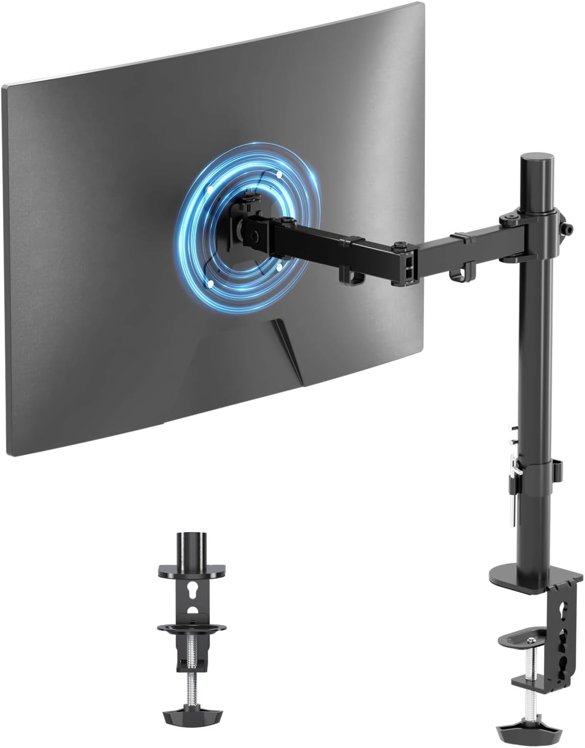 Suptek Single LED LCD Monitor Desk Mount Heavy Duty Fully Adjustable Monitor Stand for 1 / One Screen up to 27 inch