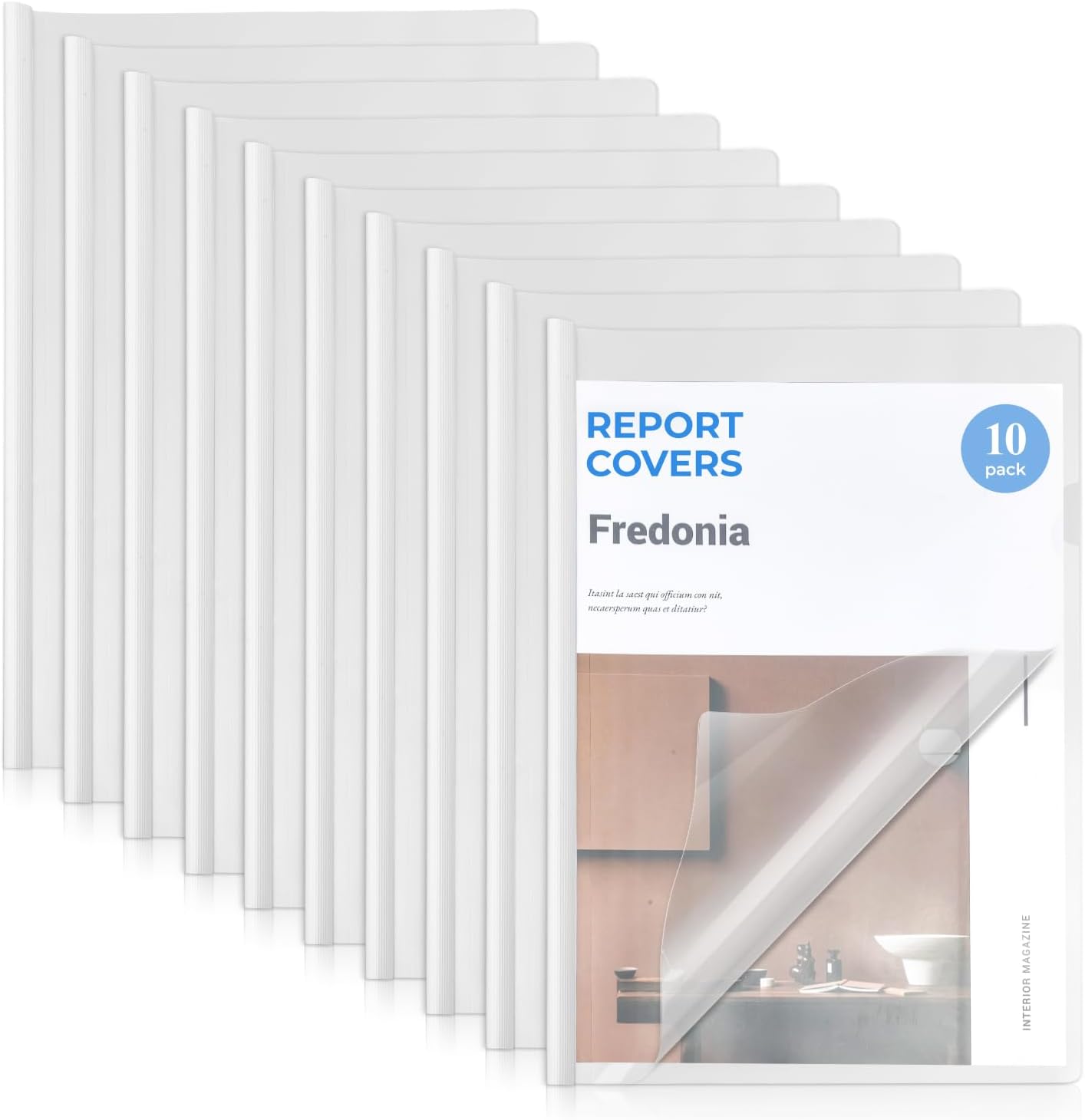 M&G 10 Pack Report Covers with Sliding Bar, 5mm Clear Report Folder for A4 and Letter Size Paper,35 Sheet Presentation Folders, 8.7X 12.2inch