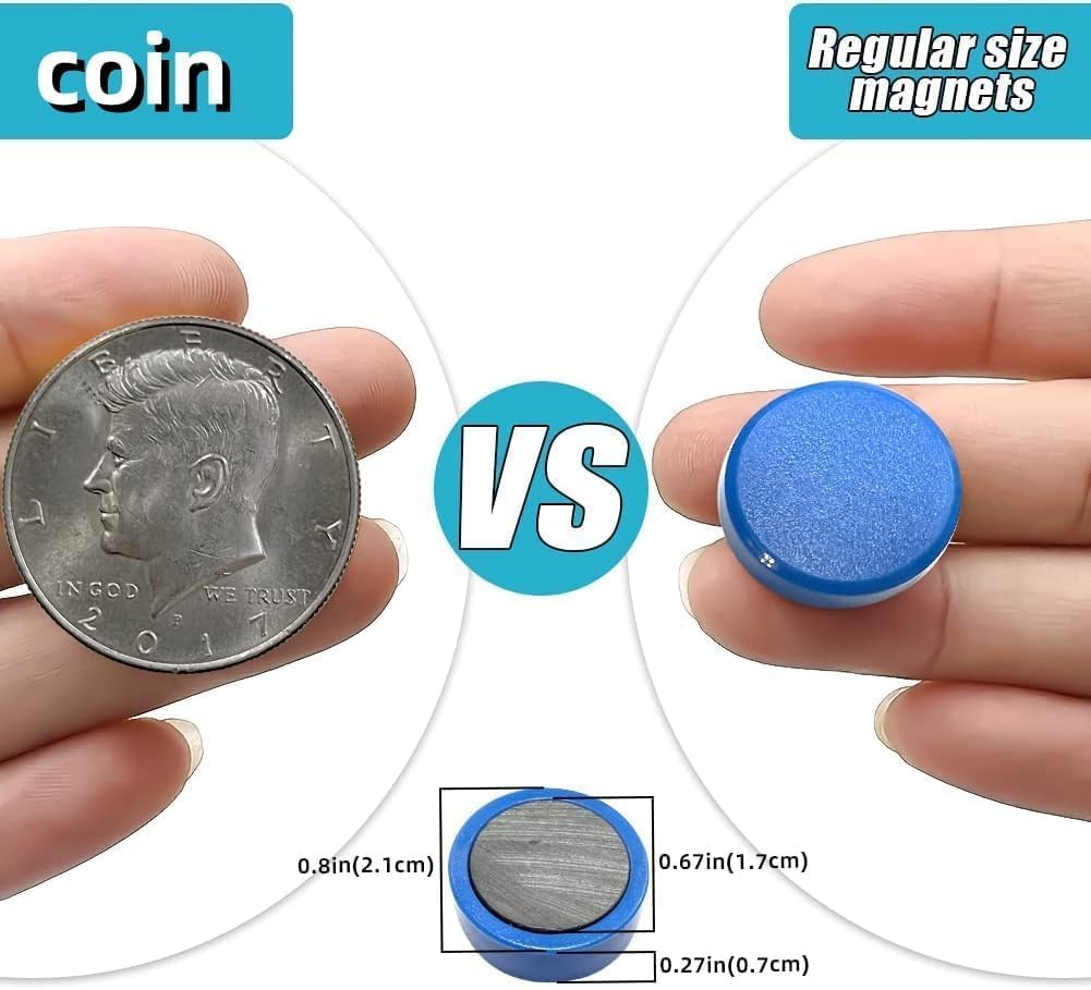 Qualsen Fridge Magnets 50 Pack, Funny Cute Round Refrigerator Magnets for Whiteboard, Locker, Office, Classroom (Yellow)