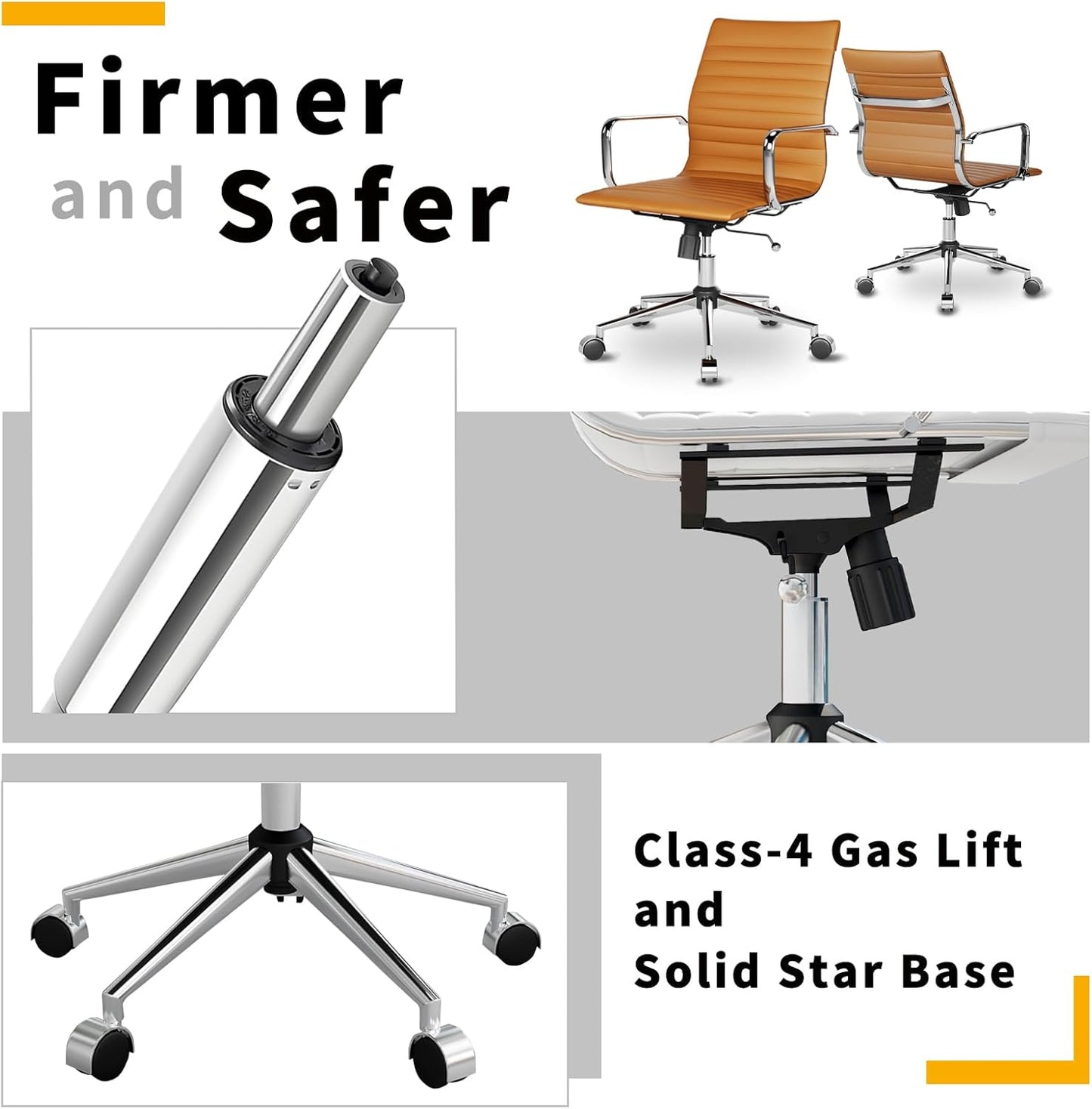 Chair, Desk Computer Chair ，with Armrests ，Ergonomic Office Chair for Home and Office, 17.32 x 22.83 x 35.43 inches, Multiple Colors (Terracotta)