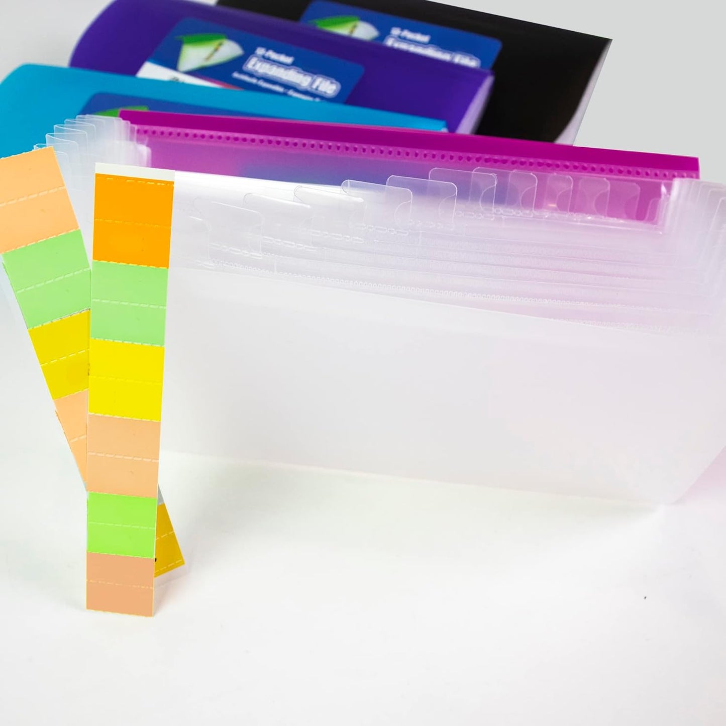 BAZIC Expanding File Folder 13 Pockets, Coupon Size Plastic File Folders w/Color Tabs Pocket, Home Office Supplies, Check Bills Receipts Organizer, 72-Packs