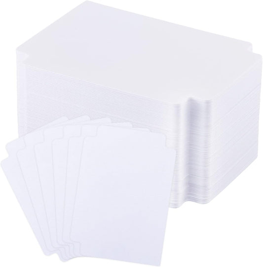 White Trading Card Plastic Divider Cards Sorting Tray Playing Separator Organizer Pages for Games Sports Supplies, 69 x 97 mm(50 Pieces)