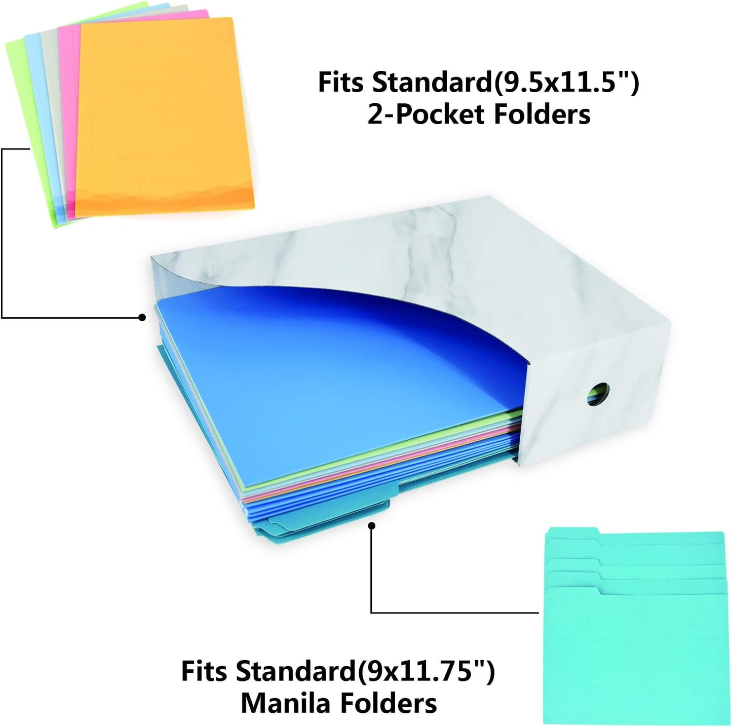 HUAPRINT Magazine Holder(6 Pack, Marbling Gray) Cardboard Magazine File Holder-Folder Holder,Magazine Organizer,Document Organizer,Magazine Storage Box,With Labels