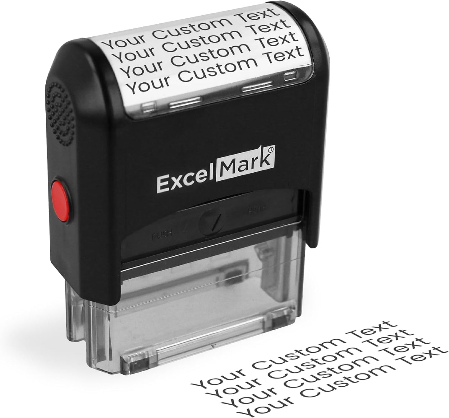 ExcelMark Custom Stamp – Clear & Crisp Impressions – Personalized Self-Inking Rubber Stamp – Use for Address Stamp and More (Medium)