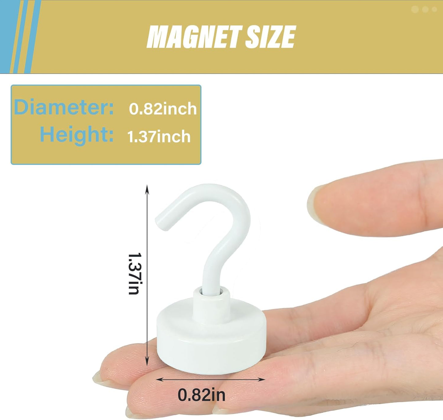 Neosmuk Magnetic Hooks,Heavy Duty Earth Magnets with Hook for Refrigerator, Extra Strong Cruise Hook for Hanging, Magnetic Hanger for Cabins, Grill (Creamy White, Pack of 4)