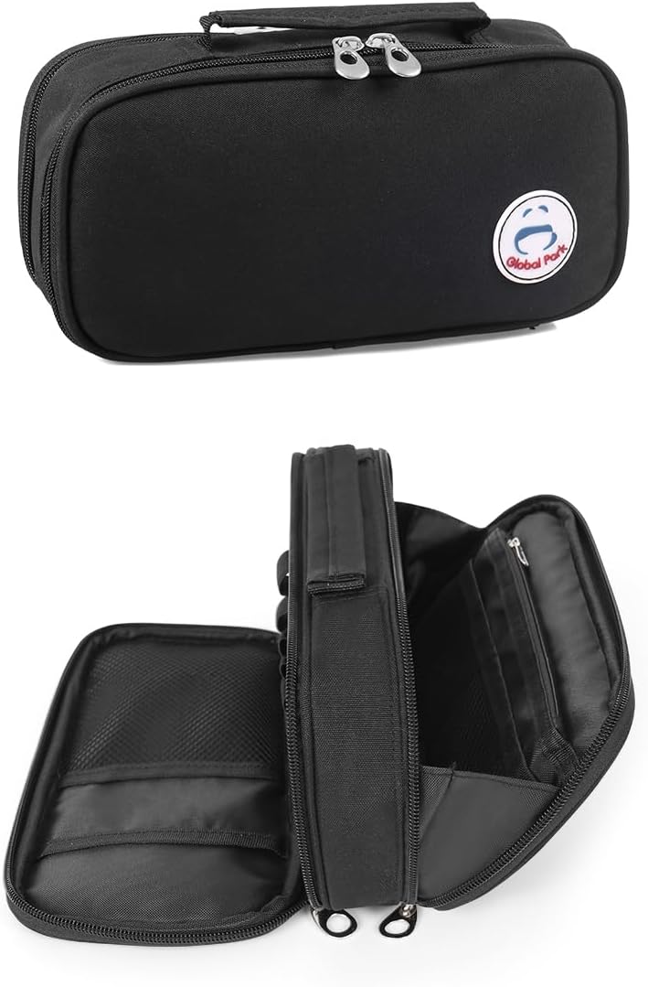 Pencil Case Pen Bag Holder Pouch Large Handle Big Capacity Desk Organizer Storage Marker Box Stationary Makeup Cosmetic Double Zippers for School Office Students Teen