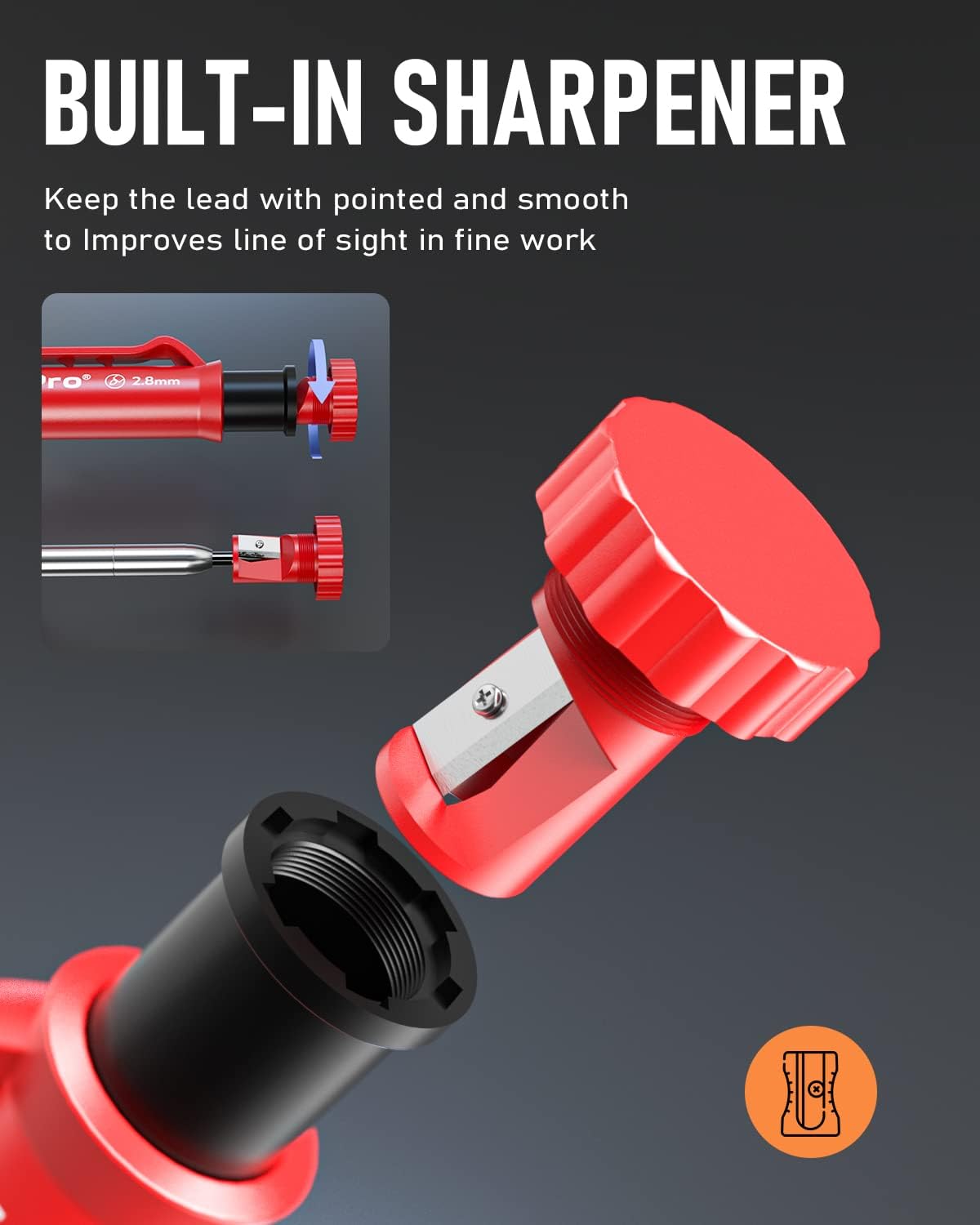 Nicpro 3 Pack Carpenter Pencil with Sharpener, Mechanical Carpenter Pencils with 39 Refills, Construction Pencil Heavy Duty Woodworking Pencils for Architect (Red, Black, Yellow)- With Case