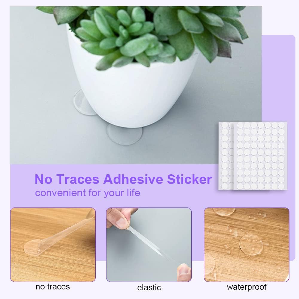 10mm Double Sided Sticky Dots Removable Adhesive Putty No Traces Clear Sticky Tack Waterproof Stickers for Wall Metal Glass Ceramic Wood (280PCS)