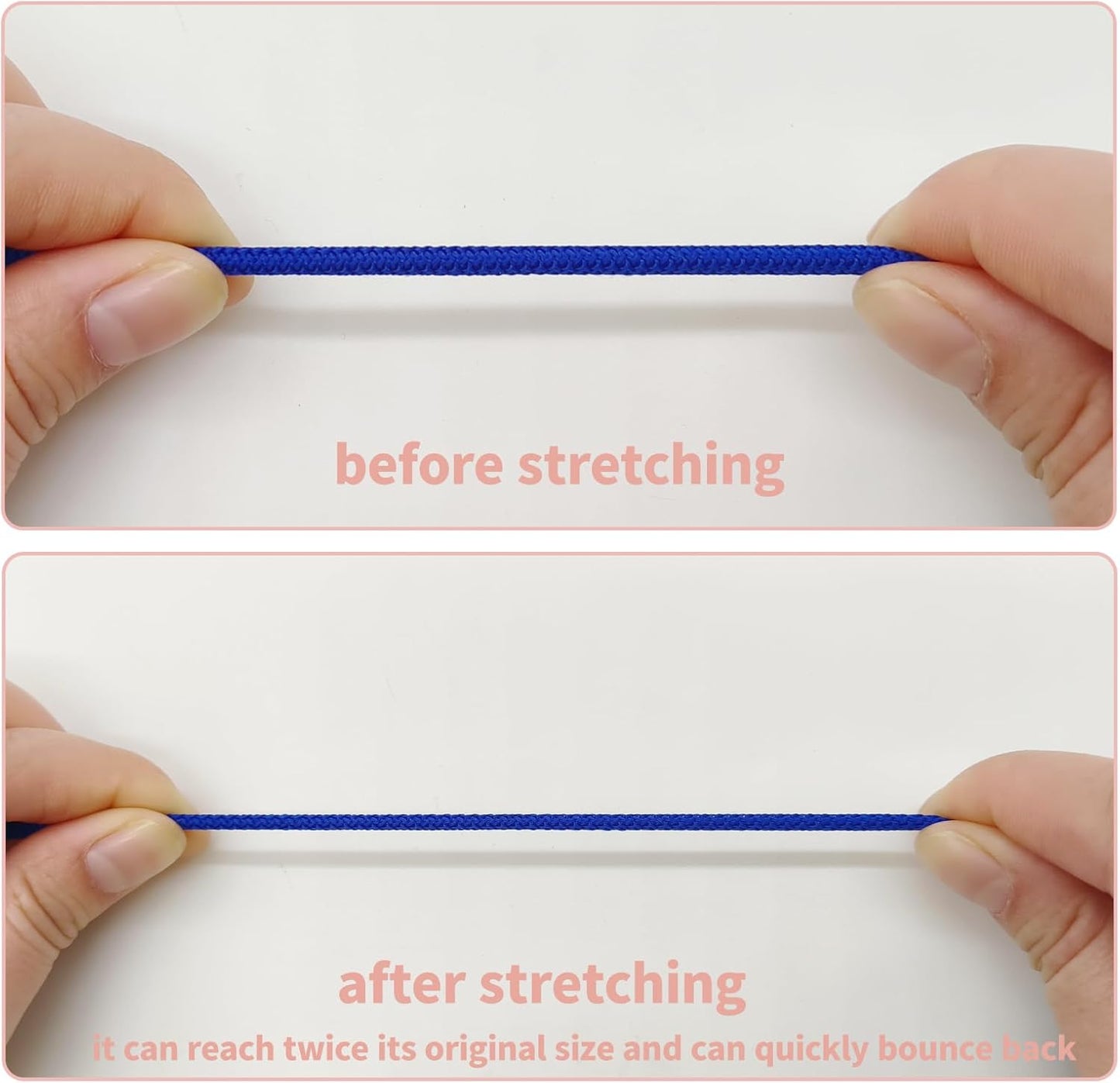 3mm No-Slip Bungee Cord - 15 Color Assortment - 1/8 Inch Strong Elastic String for Crafts, Kayak Tie Downs,Sports Gear,Hair Bands, Sewing，Shoe Laces, Camping & DIY Projects