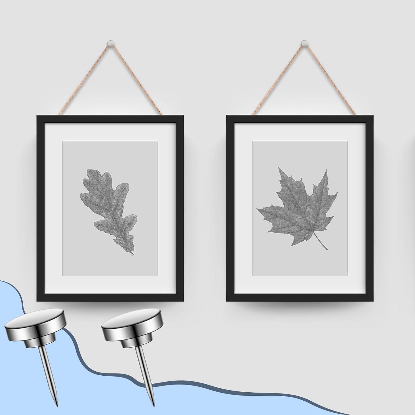 30 Pieces Push Pins, Metal Thumb Tacks for Picture Photo Hanging, Wall Pins for Board Posters Bulletin Maps, Wall Tack for Office Home Decorative