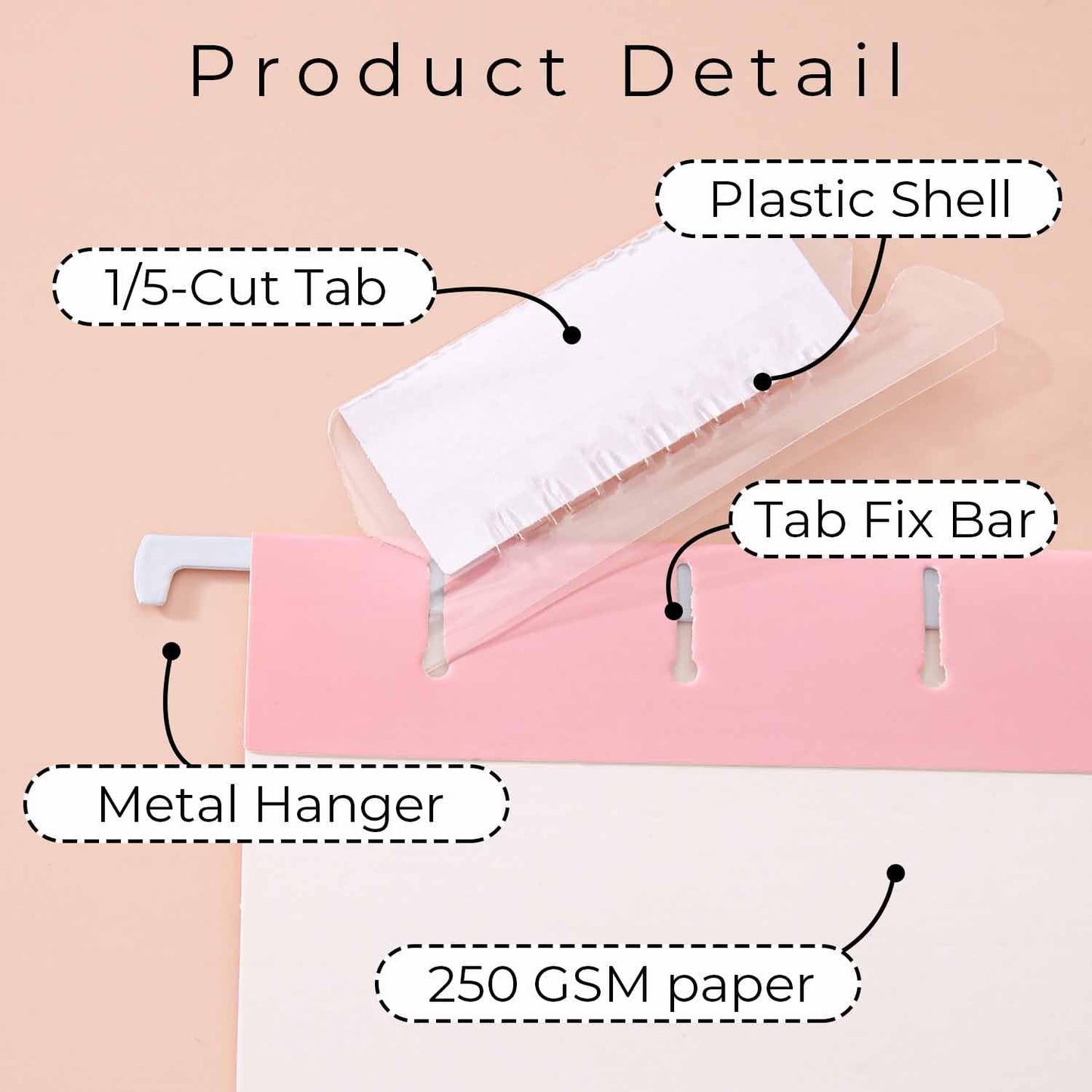 Y YOMA 48 Pack Colored Hanging File Folders Letter Size Decorative Hanging Folder Cute Pretty File Folder for Filing Cabinet Drawer Office Home with 1/5-Cut Adjustable Tabs, Soft Color