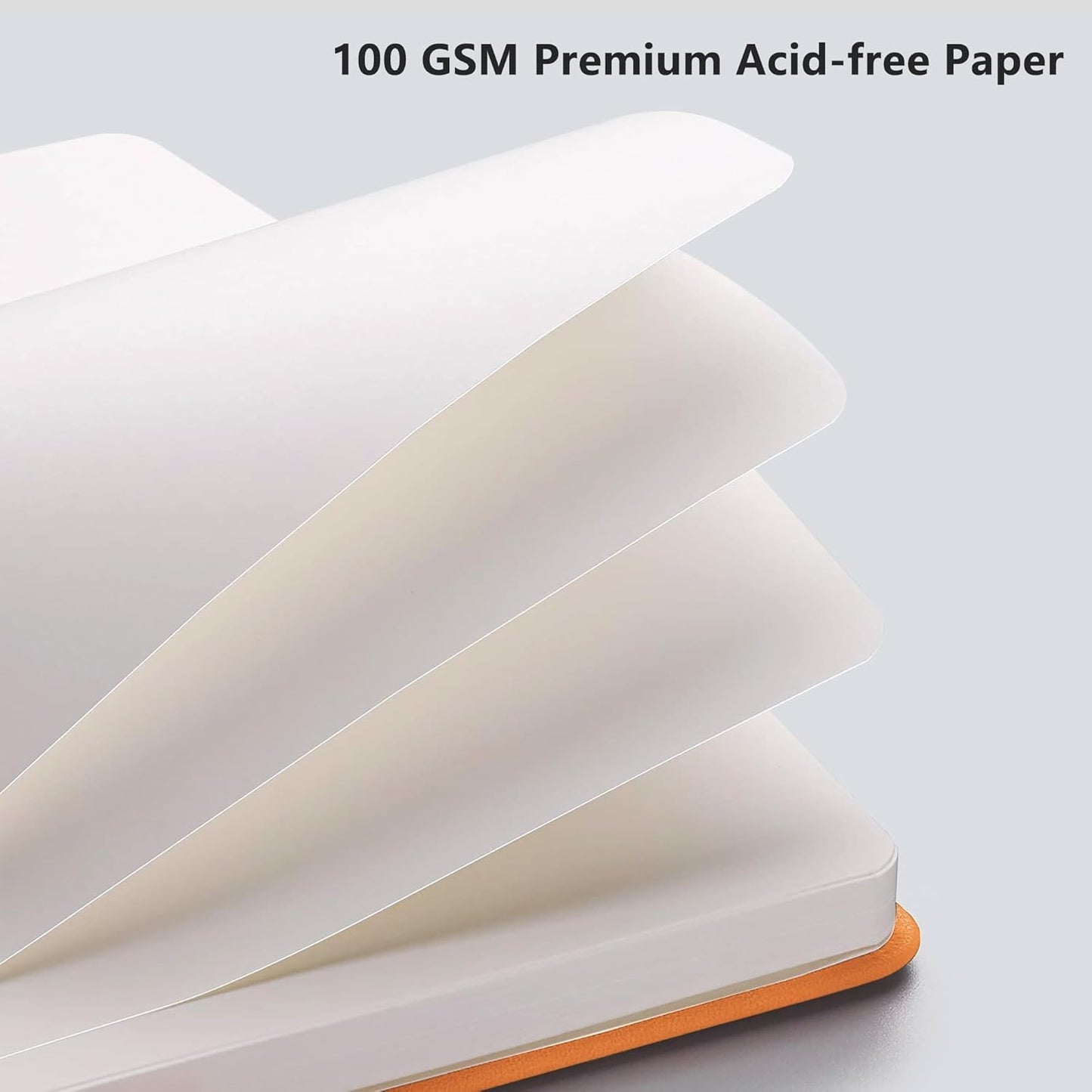 RETTACY Blank Journal Notebook, 192 Pages, A5 Medium Size (5.7'' x 8.3''), Leather Hardcover, 100 GSM Thick Paper, for Sketching, Drawing, Painting (Orange)