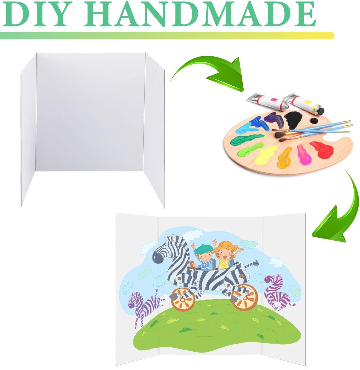 LonlyEagle Trifold Poster Board, 24" x 16", 5-Pack, White Corrugated Project Boards for Science Fairs, School Projects, Event Displays, and Business Presentations