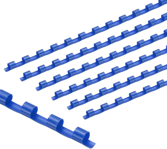 PATIKIL 6mm (1/4") Plastic Binding Combs, 200 Pcs 21 Rings Comb Binding Spines 20 Sheet Capacity Letter Size for Binding Paper Sheets Notebook Calendar Picture Album, Blue