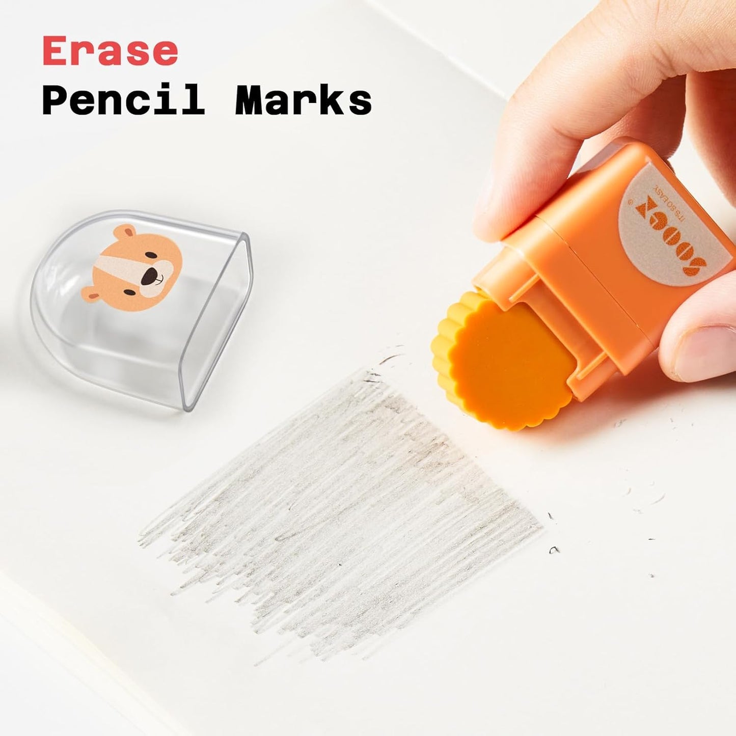 Sooez 12 Pack Pencil Erasers with Clean up Roller, Cute Erasers for Kids, Animal Fun Eraser with Shaving Roller and Cover, for Teacher Class Favor School Supplies Home Office Party