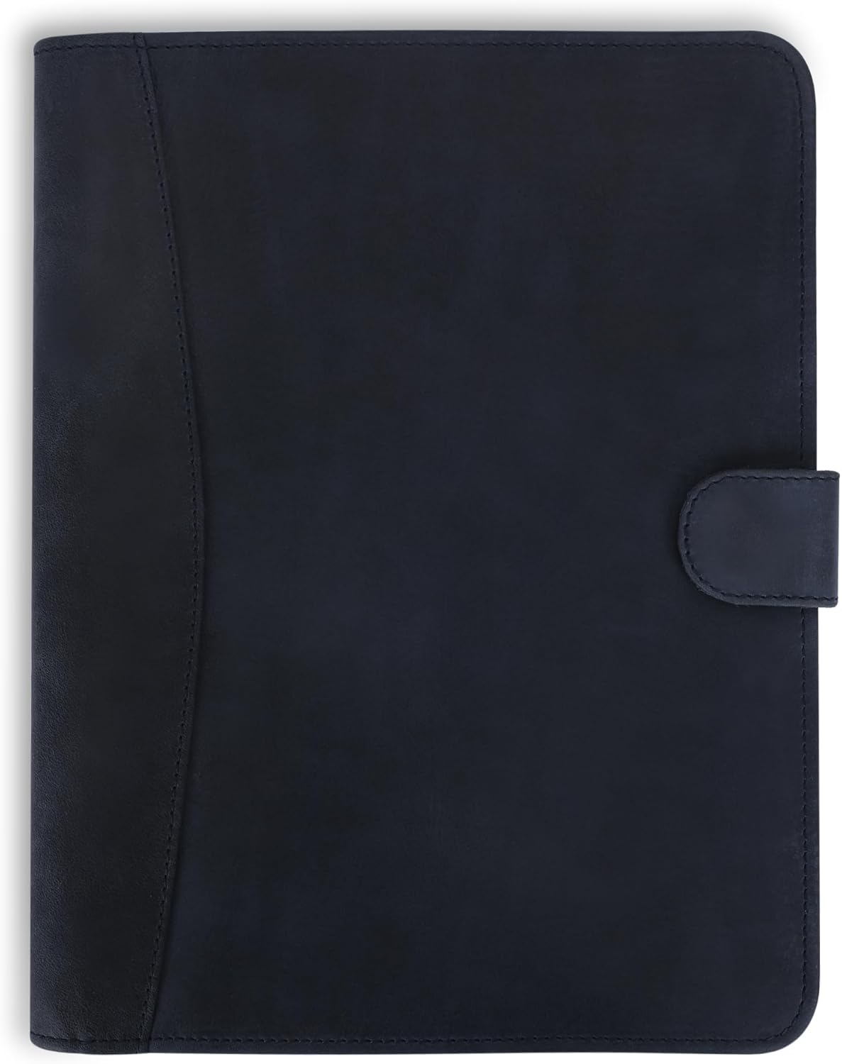 Leather Padfolio Legal Pad Portfolio Organizer | Handmade Executive Notebook Binder | Heavy Duty Full Grain Cow Hide Resume Interview Folio for Men Women, Rustic NoteBook Folder (Blue)