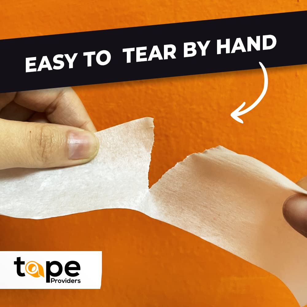 WOD MT5 Utility Grade Masking Tape, 12 inch x 60 yds. (Pack of 6) for Home or Office air-Dry Painting, Labeling, & Packing. Leaves no Residue